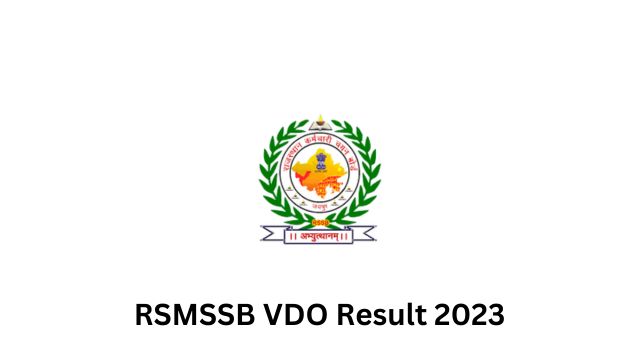 RSMSSB VDO Result 2023